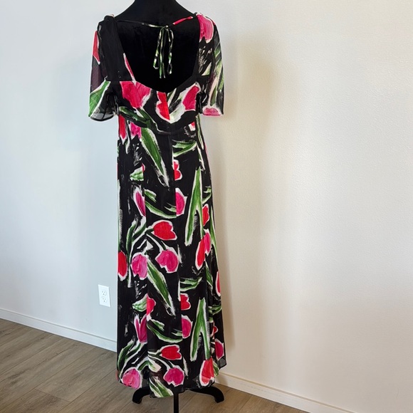 Pink and White Floral Maxi Sundress with 3/4 Sleeves - Picture 6 of 10